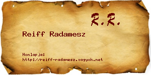 Reiff Radamesz névjegykártya